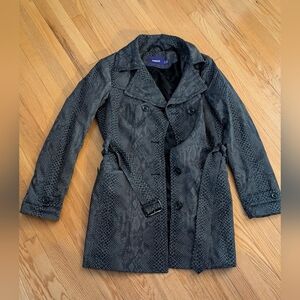 Mexx Black Patterned Women's Trench Coat